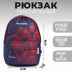 Рюкзак putin team, 29 x 13 x 44 см, отд на молнии, н/карман, синий No Brand