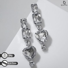 Серьги висячие со стразами Queen Fair