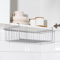 Корзина сетчатая навесная на полку, 40×26×10 см, цвет хром No Brand