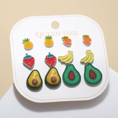 Пусеты 6 пар Queen Fair