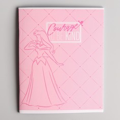 Тетрадь 48 листов в клетку, картонная обложка, принцессы Disney