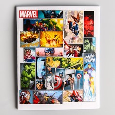 Тетрадь 48 листов в клетку, картонная обложка, мстители Marvel