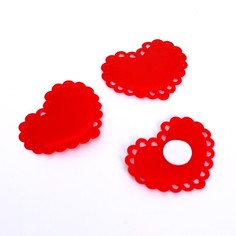 Сердечки декоративные, на клеевой основе, набор 10 шт., размер 1 шт: 5 × 4 см, цвет красный Школа талантов
