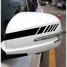 Наклейка на боковое зеркало авто 20х5 см, черный, набор 2шт No Brand