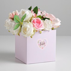 Коробка для цветов с pvc крышкой Дарите Счастье