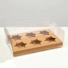 Коробка на 6 капкейков, крафт, 26,8 × 18,2 × 10 см Upak Land