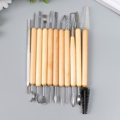 Инструменты для творчества набор 11 шт дерево, металл 17 см 28х11,5 см No Brand