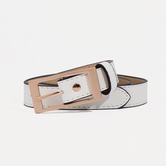 Ремень женский, ширина 2,3 см, винт, пряжка металл, цвет белый No Brand