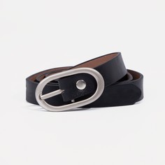 Ремень женский, ширина 1,8 см, винт, пряжка металл, цвет черный No Brand