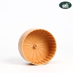 Колесо для грызунов полузакрытое пластиковое, без подставки, 14 см, бежевое Пижон