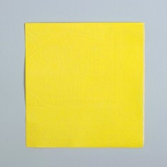 Салфетки бумажные, однотонные, 25х25 см, набор 20 шт., цвет желтый Страна Карнавалия