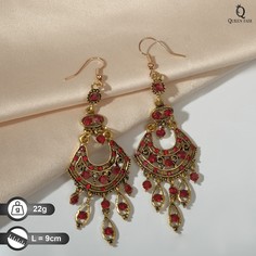 Серьги висячие со стразами Queen Fair