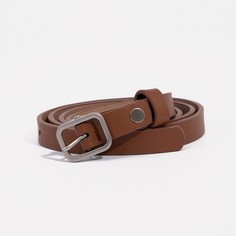 Ремень женский, ширина 1,3 см, винт, пряжка метал, цвет рыжий No Brand