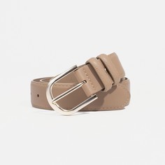 Ремень женский, ширина 3,5 см, винт, пряжка метал, цвет кофейный No Brand
