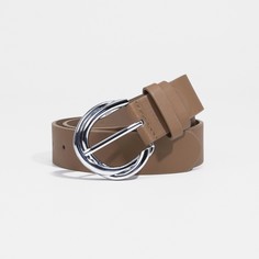 Ремень женский, ширина 3,5 см, винт, пряжка метал, цвет кофейный No Brand