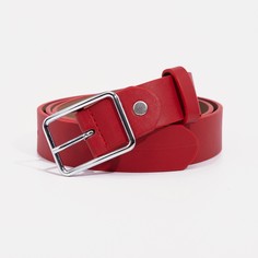 Ремень женский, ширина 3 см, винт, пряжка метал, цвет красный No Brand