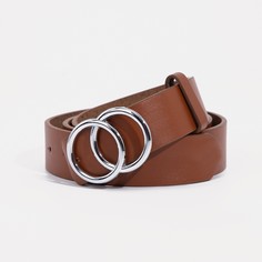 Ремень женский, ширина 3,5 см, пряжка метал, цвет рыжий No Brand
