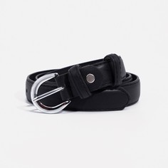 Ремень женский, ширина 2,5 см, винт, пряжка метал, цвет черный No Brand
