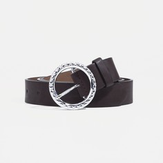 Ремень женский, ширина 3 см, винт, пряжка метал, цвет коричневый No Brand