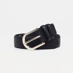 Ремень женский, ширина 3,5 см, винт, пряжка метал, цвет черный No Brand