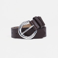 Ремень женский, ширина 3,5 см, винт, пряжка метал, цвет коричневый No Brand