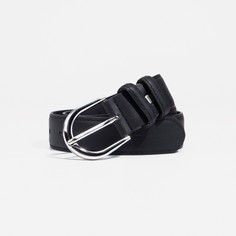 Ремень женский, ширина 3,5 см, винт, пряжка метал, цвет черный No Brand