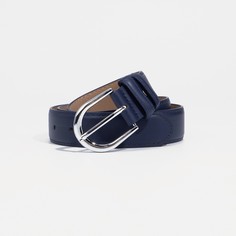 Ремень женский, ширина 3,5 см, винт, пряжка метал, цвет синий No Brand