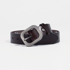 Ремень женский, ширина 3 см, винт, пряжка метал, цвет коричневый No Brand