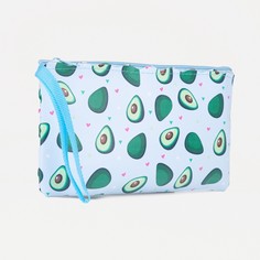 Косметичка на молнии, цвет белый/голубой No Brand