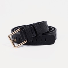 Ремень женский, ширина 2,4 см, пряжка метал, цвет черный No Brand