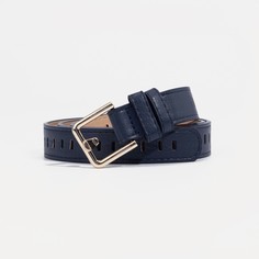 Ремень женский, ширина 2,4 см, пряжка метал, цвет синий No Brand