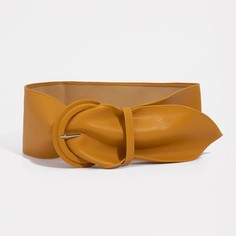 Ремень женский, ширина 10 см, пряжка в коже, цвет жёлтый No Brand