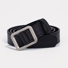 Ремень женский, ширина 2,4 см, пряжка метал, цвет черный No Brand