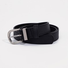 Ремень женский, ширина 2,4 см, пряжка метал, цвет черный No Brand