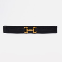 Ремень женский, ширина 3,7 см, пряжка метал, цвет черный No Brand