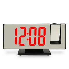 Часы настольные электронные с проекцией: будильник, термометр, календарь, usb, 18.5 x 7.5 см No Brand