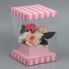 Коробка для цветов с вазой и pvc окнами складная Дарите Счастье
