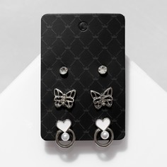 Пусеты 3 пары Queen Fair