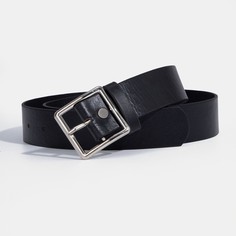 Ремень женский, ширина 3,3 см, винт, пряжка металл, цвет черный No Brand