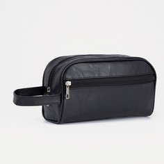Косметичка на молнии, наружный карман, цвет черный No Brand