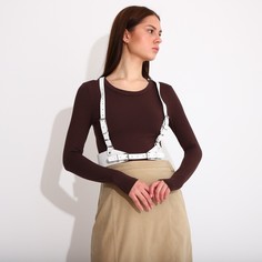 Портупея на пряжках, цвет белый No Brand