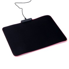 Коврик для мыши, 35х25х0.3 см, с подсветкой rgb, usb, черный No Brand