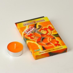 Свечи чайные ароматические, 6 штук, апельсин Богатство Аромата