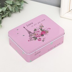 Шкатулка металл прямоугольная No Brand