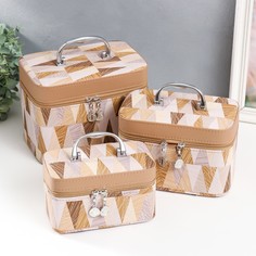 Шкатулка кожзам с зеркалом No Brand