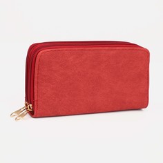 Кошелек на молниях, цвет красный No Brand