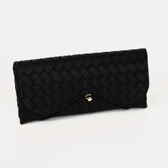 Футляр для очков на резинке, салфетка, цвет черный No Brand