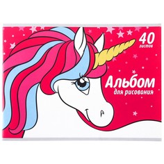Альбом для рисования а4, 40 листов, минни и единорог Disney