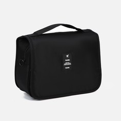 Косметичка на липучках, с крючком, цвет черный No Brand