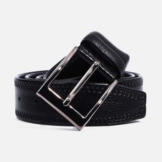 Ремень мужской, ширина 4 см, пряжка металл, винт, цвет черный No Brand